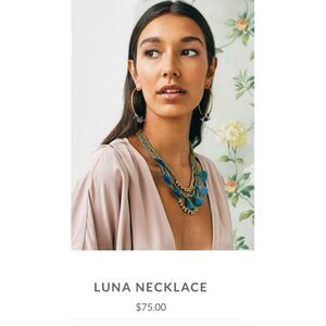 Luna Necklace in Lagoon ( blue green )